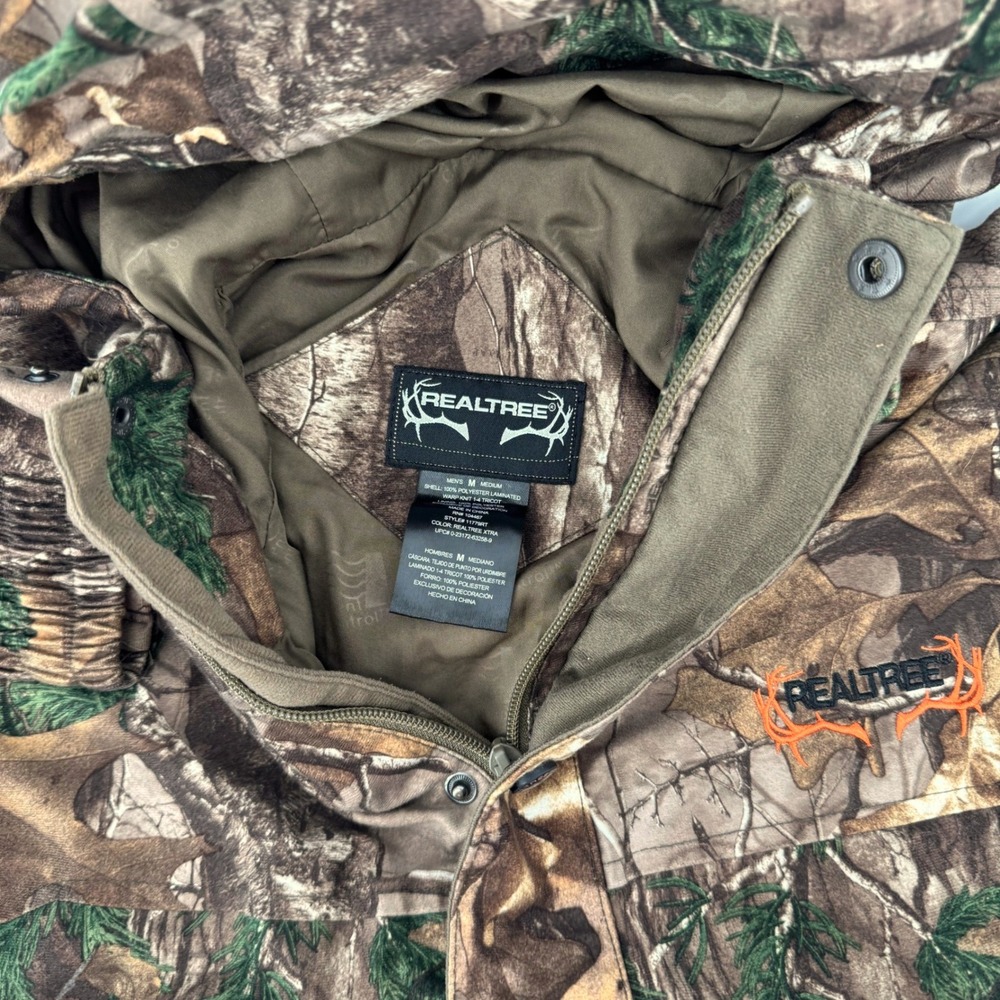 Realtree Xtra Camo Hooded Full Zip Hunting Jacket Mens Medium Brown Tree Pattern - Picture 4 of 8